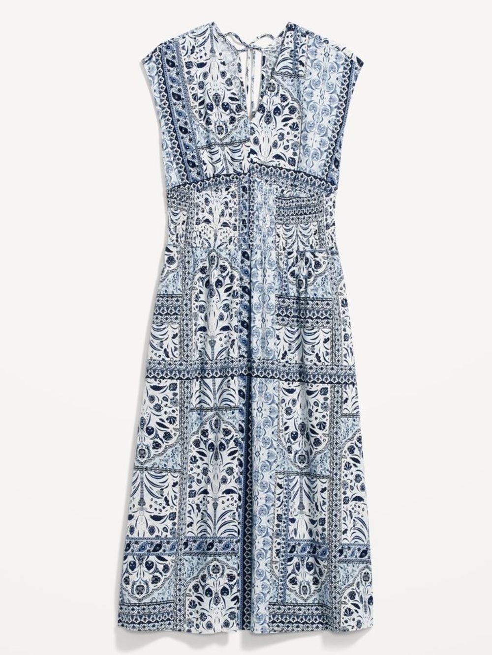 Old Navy Blue & White Patterned Maxi Dress